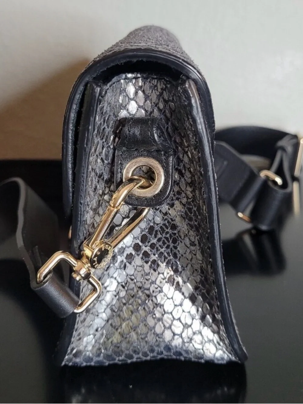 Furla Metropolis Snakeskin Embossed Mini Crossbody Bag